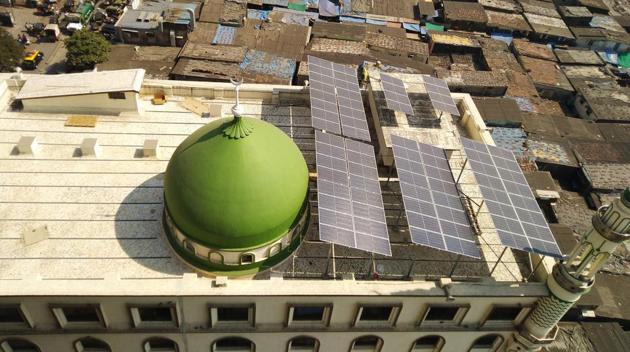 Noorani Masjid at Pathanwadi in Malad (East) has installed 72 solar panels which has helped it cut down on its electricity bills. Noorani Masjid at Pathanwadi in Malad (East) has installed 72 solar panels which has helped it cut down on its electricity bills.