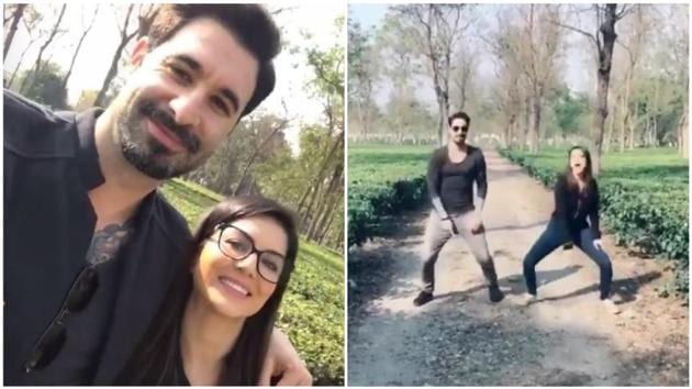 Sunny Leone and Daniel Weber celebrated her 18 million followers on Instagram with a video.(Instagram)