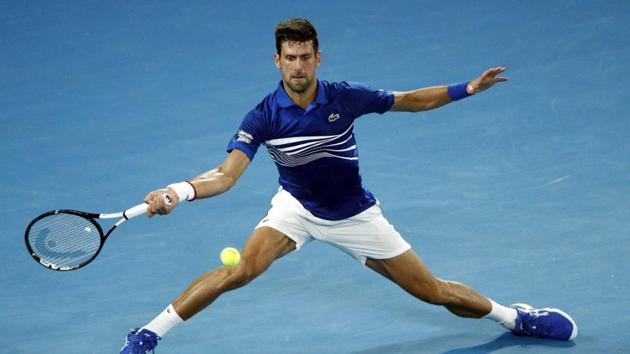 Novak Djokovic in action during the Australian Open match against Russia's Daniil Medvedev.(Reuters)