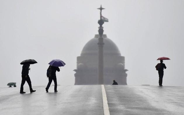 The rain and hailstorms caused a sharp dip in temperature in parts of Delhi and its neighbouring areas as well. (Press Trust of India) The rain and hailstorms caused a sharp dip in temperature in parts of Delhi and its neighbouring areas as well. (Press Trust of India)
