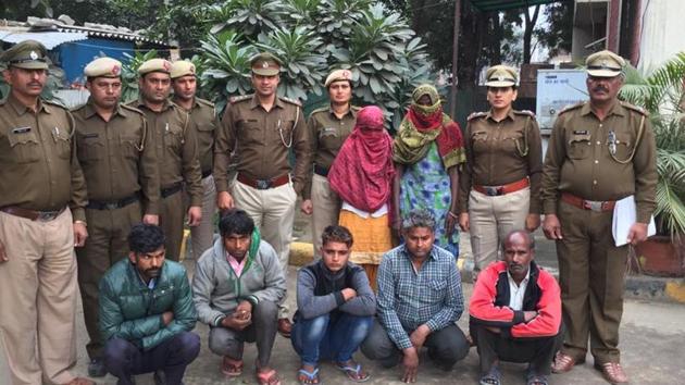 The woman, Sweety, and six others were arrested by police for the alleged murder of her husband on Monday, January 21, 2019. (HT Photo) The woman, Sweety, and six others were arrested by police for the alleged murder of her husband on Monday, January 21, 2019. (HT Photo)