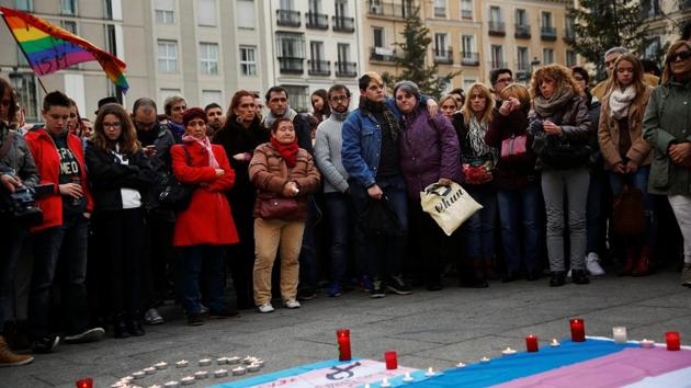 Gabriel hugs his mother Mariely as they both attend a tribute for a transgender boy who committed suicide, in Madrid on December 27, 2015. "I feel lucky I've had the support of my parents and my friends to endure all the pressure. We bottle up so many emotions for so long that sometimes we just give up," Diaz de Tudanca said. (Susana Vera / REUTERS) Gabriel hugs his mother Mariely as they both attend a tribute for a transgender boy who committed suicide, in Madrid on December 27, 2015. "I feel lucky I've had the support of my parents and my friends to endure all the pressure. We bottle up so many emotions for so long that sometimes we just give up," Diaz de Tudanca said. (Susana Vera / REUTERS)