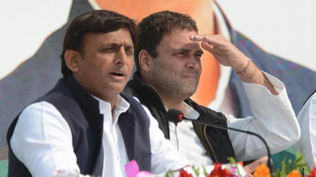 Samajwadi Party and Congress had joined hands in the 2017 assembly poll in UP but lost to the BJP. (Photo: Ashok Dutta/HT) Samajwadi Party and Congress had joined hands in the 2017 assembly poll in UP but lost to the BJP. (Photo: Ashok Dutta/HT)