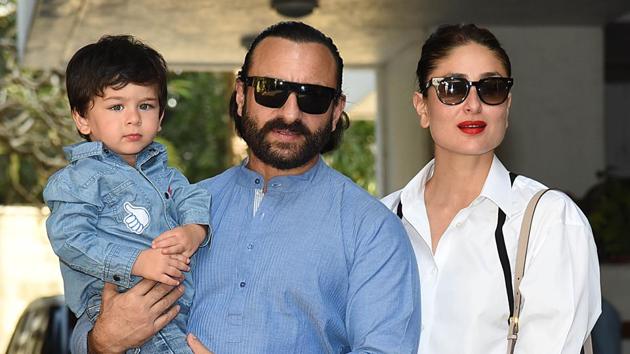 Indian Bollywood actors Saif Ali Khan (C) and Kareena Kapoor with their son Taimur Ali Khan pose in Mumbai. (AFP) Indian Bollywood actors Saif Ali Khan (C) and Kareena Kapoor with their son Taimur Ali Khan pose in Mumbai. (AFP)