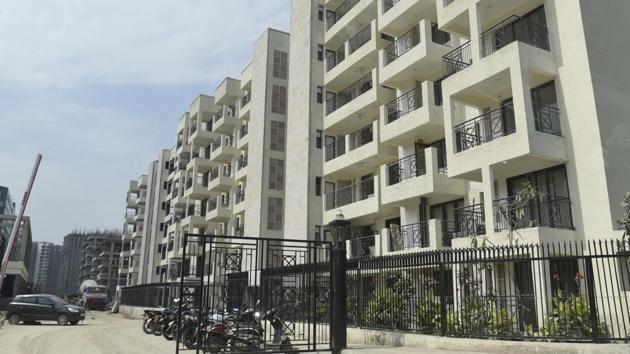 A view of the multi-storey housing project in New Delhi’s East Kidwai Nagar project meant for government workers.(Sanchit Khanna/HT File)