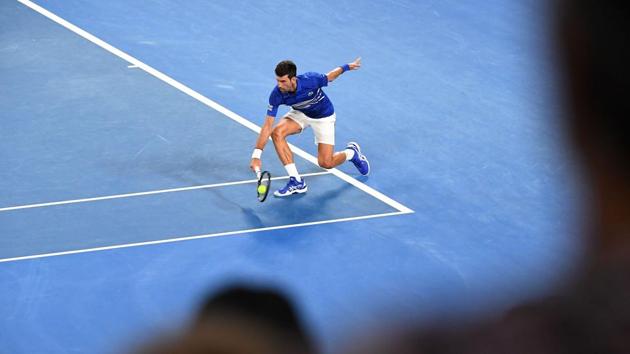 Novak Djokovic during his Australian Open match against Daniil Medvedev. (AFP) Novak Djokovic during his Australian Open match against Daniil Medvedev. (AFP)