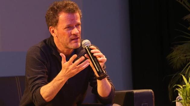 Yann Martel, celebrated author and winner of the prestigious Man Booker Prize, shared his experience of working on the book 'Life of Pi', at an event in Gurugram, on Tuesday, January 22, 2019.(HT Photo)