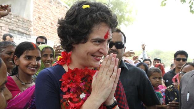 Priyanka Gandhi Vadra during election campaign for Congress vice president Rahul Gandhi, in Amethi on May 5, 2014.(HT File Photo)