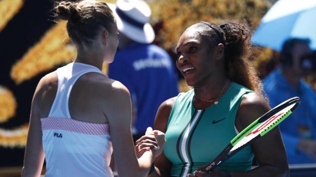 Czech Republic's Karolina Pliskova shakes hand with Serena Williams.(REUTERS)