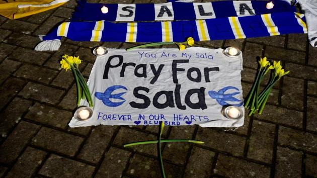 Tributes left outside stadium for Emiliano Sala(REUTERS)