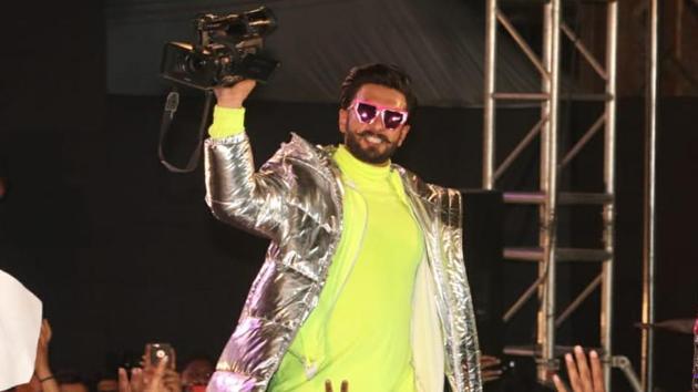 Ranveer Singh performs at the Gully Boy music launch event in Mumbai.