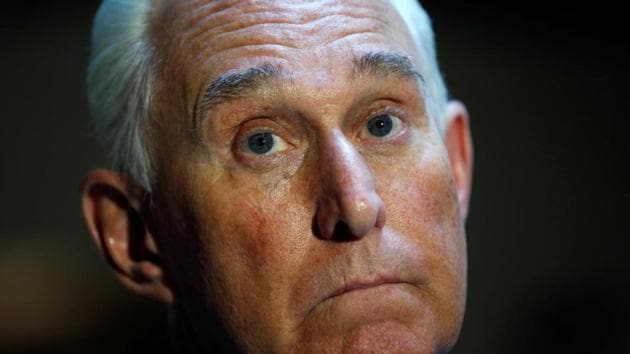 US political consultant Roger Stone speaks to reporters after appearing before a closed House Intelligence Committee investigating Russian interference in the 2016 US presidential election at the US Capitol in Washington. (REUTERS) US political consultant Roger Stone speaks to reporters after appearing before a closed House Intelligence Committee investigating Russian interference in the 2016 US presidential election at the US Capitol in Washington. (REUTERS)