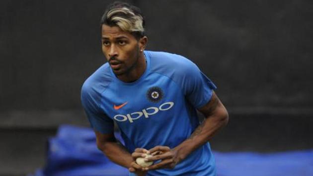 Indian cricket player Hardik Pandya during practice session at IS Bindra Cricket Stadium in Mohali on Monday, December 11 2017.(Agency)