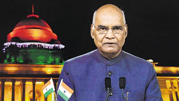 President Ram Nath Kovind delivers President's Address to the Nation on the eve of 72nd Independence Day, at Rashtrapati Bhawan in New Delhi. (PTI File Photo) President Ram Nath Kovind delivers President's Address to the Nation on the eve of 72nd Independence Day, at Rashtrapati Bhawan in New Delhi. (PTI File Photo)