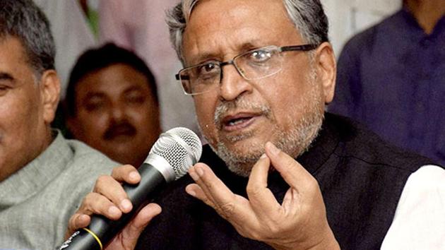 Bihar Deputy Chief Minister Sushil Kumar Modi launched a vitriolic attack on Priyanka Gandhi Vadra(HT Photo)