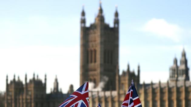 British Union flags fly in front of The Houses of Parliament in London, Tuesday, Jan. 22, 2019. British Prime Minister Theresa May launched a mission to resuscitate her rejected European Union Brexit divorce deal, setting out plans to get it approved by Parliament. (AP Photo/Frank Augstein) (AP) British Union flags fly in front of The Houses of Parliament in London, Tuesday, Jan. 22, 2019. British Prime Minister Theresa May launched a mission to resuscitate her rejected European Union Brexit divorce deal, setting out plans to get it approved by Parliament. (AP Photo/Frank Augstein) (AP)