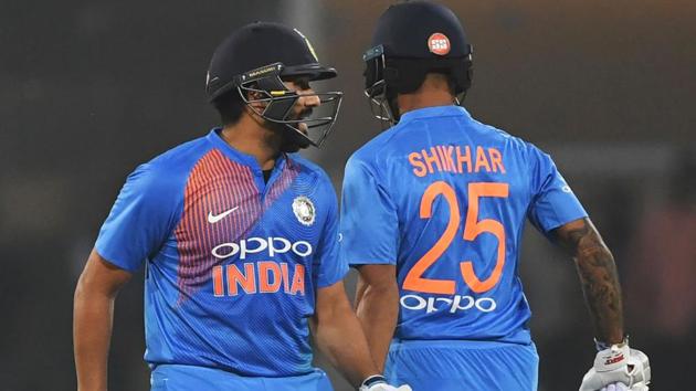 Rohit Sharma (L) and cricketer Shikhar Dhawan (R) during the second T20 cricket match between India and West Indies. (AFP) Rohit Sharma (L) and cricketer Shikhar Dhawan (R) during the second T20 cricket match between India and West Indies. (AFP)