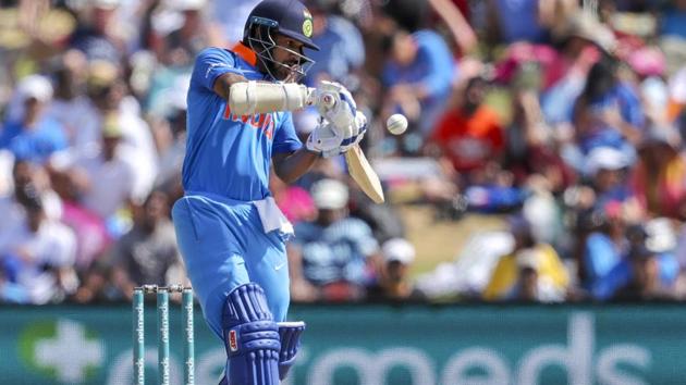 Shikar Sharma of India plays during the second one day international between India and New Zealand. (AP) Shikar Sharma of India plays during the second one day international between India and New Zealand. (AP)