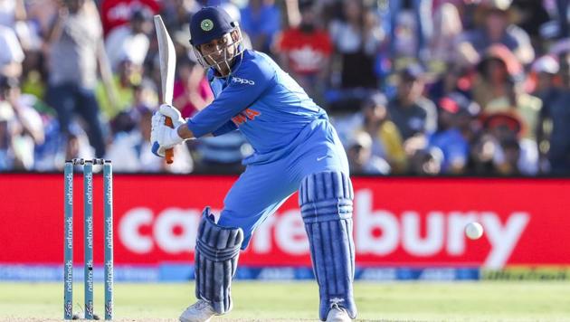 MS Dhoni of India plays during the second one day international between India and New Zealand.(AP)