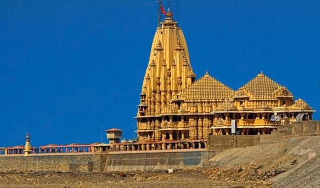 A 500-metre area surrounding the famous pilgrimage sites of Somnath temple in Saurashtra and Ambaji temple in north Gujarat.(HT Photo)