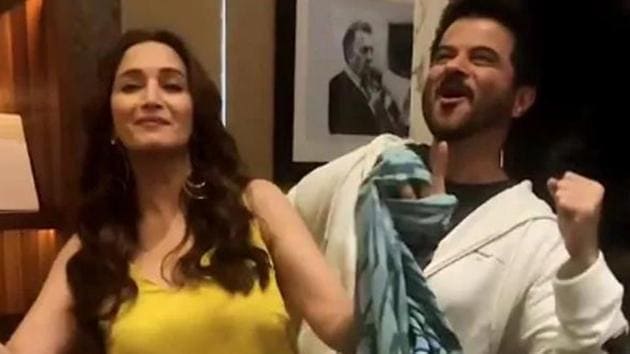 Madhuri Dixit and Anil Kapoor recreate the iconic My name is Lakhan from Ram Lakhan.