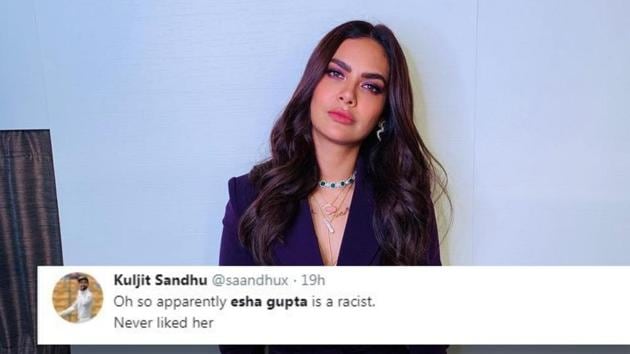 Esha Gupta shared screenshots of her chat with a friend in which they made racist comments against a footballer. Esha Gupta shared screenshots of her chat with a friend in which they made racist comments against a footballer.