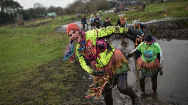 “I’m so happy that it’s over,” said Francesca Chiorando, 33, after completing the estimated eight-mile course on a bitterly cold January day. “It’s cold, hellish, terrifying. To be honest I quite want to cry now,” said Chiorando. (Oli Scarff / AFP) “I’m so happy that it’s over,” said Francesca Chiorando, 33, after completing the estimated eight-mile course on a bitterly cold January day. “It’s cold, hellish, terrifying. To be honest I quite want to cry now,” said Chiorando. (Oli Scarff / AFP)