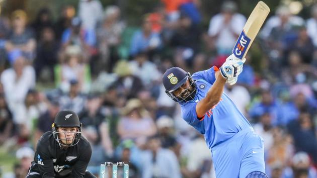 India's Rohit Sharma bats against New Zealand during their third one day international cricket match at Bay Oval. (AP) India's Rohit Sharma bats against New Zealand during their third one day international cricket match at Bay Oval. (AP)