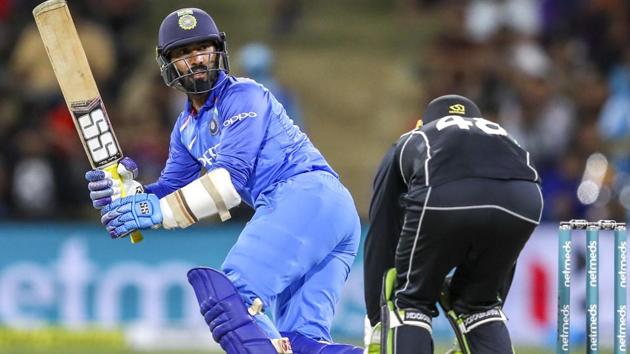 India's Dinesh Karthik, left, plays a shot against New Zealand (AP) India's Dinesh Karthik, left, plays a shot against New Zealand (AP)