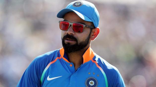 Virat Kohli reacts during the third one day international match between New Zealand and India.(AFP)