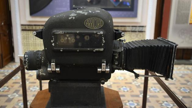 An old Arricord motion picture camera is displayed at the National Museum of Indian Cinema. The museum celebrates not just Bollywood but also the movies made in the various regions and languages across India. “Films are made in about 25 different regional languages in India and all are included here so that the entire country, irrespective of which part you come from, can enjoy this museum,” said Pathrabe. (Punit Paranjpe / AFP)