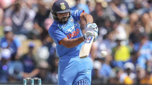 Rohit Sharma of India plays a shot during the second one day international between India and New Zealand.(AP)