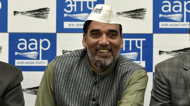 Senior Aam Aadmi Party (AAP) leader and development minister Gopal Rai at a press conference. (Biplov Bhuyan/HT File) Senior Aam Aadmi Party (AAP) leader and development minister Gopal Rai at a press conference. (Biplov Bhuyan/HT File)