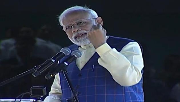 PM Modi claimed that there was a dearth of ideas among the political parties.(Twitter/BJP4India) PM Modi claimed that there was a dearth of ideas among the political parties.(Twitter/BJP4India)