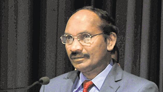 K Sivan, chairman, ISRO during National Space Science Symposium 2019 at IUUCA on Tuesday.(HT PHOTO)