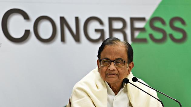 P Chidambaram blamed the government’s “malicious negligence” for the resignations.(Raj K Raj/HT PHOTO)