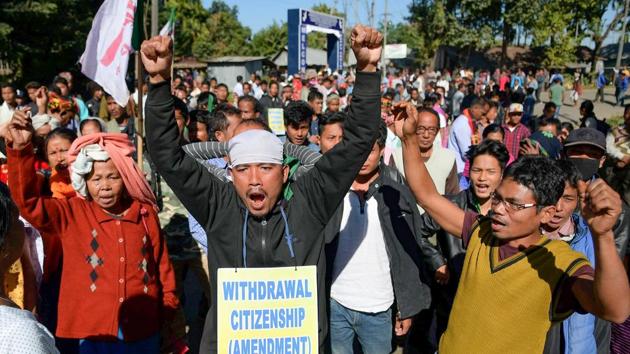 Indigenous Nationalist Party of Twipra (INPT) leaders and supporters raise slogans during a protest demanding the withdrawal of Citizenship Bill at the national highway in Khamtingbari (Barmura), some 40 km far from Agartala city, Monday, Dec. 10, 2018. (PTI/ Representative Image) Indigenous Nationalist Party of Twipra (INPT) leaders and supporters raise slogans during a protest demanding the withdrawal of Citizenship Bill at the national highway in Khamtingbari (Barmura), some 40 km far from Agartala city, Monday, Dec. 10, 2018. (PTI/ Representative Image)