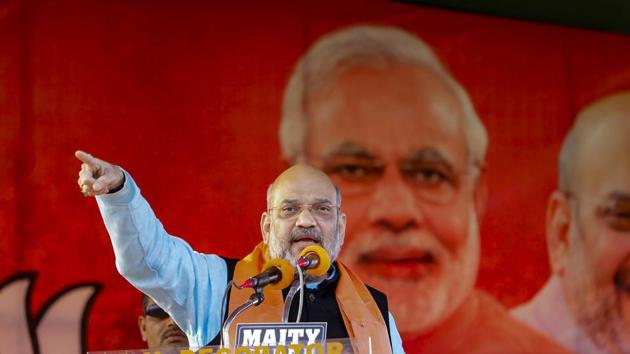 In Kanpur, Bharatiya Janata Party president Amit Shah while mocking at the alliance between the Bahujan Samaj Party (BSP) and the Samajwadi Party (SP) in Uttar Pradesh for 2019 Lok Sabha elections said “two UP boys” had joined hands earlier also during the assembly polls, when “our workers crushed them” winning 325 seats for the BJP. Shah also described the alliance between the BSP and the SP as one of “crime, corruption and caste”. (PTI File)