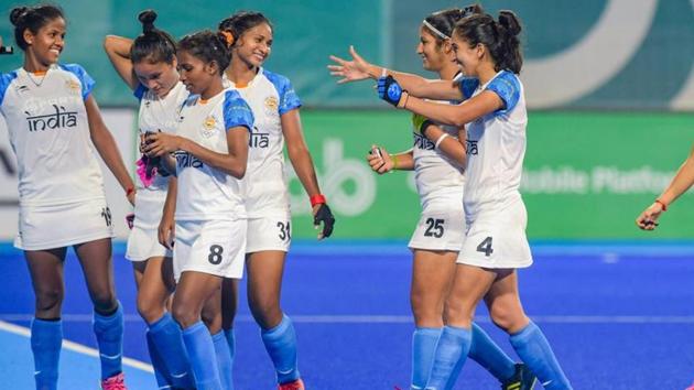 File image of Indian women’s hockey team.(PTI)