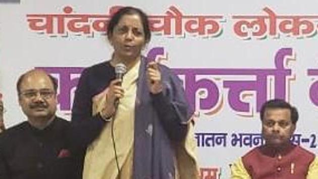Defence minister Nirmala Sitharaman is the BJP’s Delhi in-charge for Lok Sabha elections. (HT Photo) Defence minister Nirmala Sitharaman is the BJP’s Delhi in-charge for Lok Sabha elections. (HT Photo)