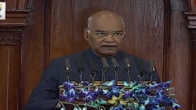 President Ram Nath Kovind addressed a joint sitting today to list out the achievements of the ruling NDA government.(ANI Photo)