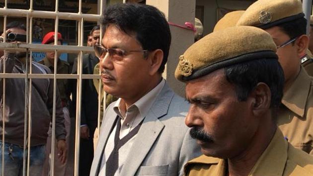 Ranjan Daimary being taken to prison after the special CBI court sentenced him to life imprisonment for the 2008 Assam serial blasts case (HT Photo) Ranjan Daimary being taken to prison after the special CBI court sentenced him to life imprisonment for the 2008 Assam serial blasts case (HT Photo)