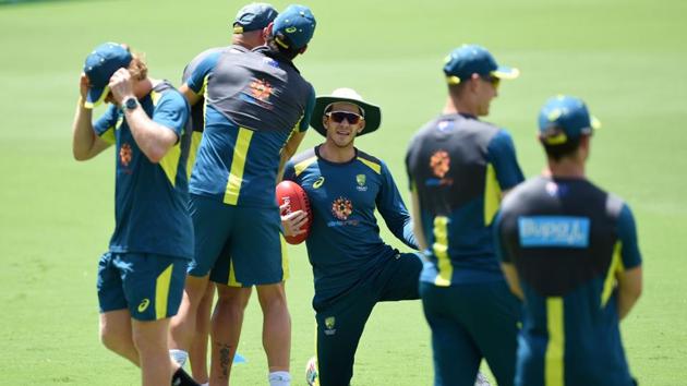 Australia players train at the Manuka Oval in Canberra. (AFP) Australia players train at the Manuka Oval in Canberra. (AFP)