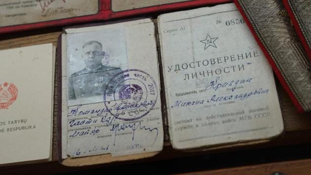 A view of one of the items that are on display at the museum. There is a replica of the “Bulgarian umbrella” used in 1978 in London to fatally poison Bulgarian dissident Georgi Markov in one particularly infamous Cold War episode. KGB offices are painstakingly reconstituted using original period artefacts, from furniture, typewriters and uniforms right down to books, cigarettes or tea cups. (Timothy A. Clary / AFP)