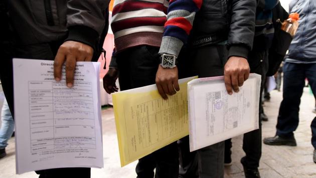 India’s unemployment rate rose to a 45-year high during 2017-2018, the Business Standard newspaper today quoted a government survey as showing, in the latest setback for Prime Minister Narendra Modi just months before elections. The assessment by the National Sample Survey Office conducted between July 2017-June 2018, showed the unemployment rate stood at 6.1 percent, the highest since 1972-73, Business Standard reported. (Amal KS / HT File) India’s unemployment rate rose to a 45-year high during 2017-2018, the Business Standard newspaper today quoted a government survey as showing, in the latest setback for Prime Minister Narendra Modi just months before elections. The assessment by the National Sample Survey Office conducted between July 2017-June 2018, showed the unemployment rate stood at 6.1 percent, the highest since 1972-73, Business Standard reported. (Amal KS / HT File)