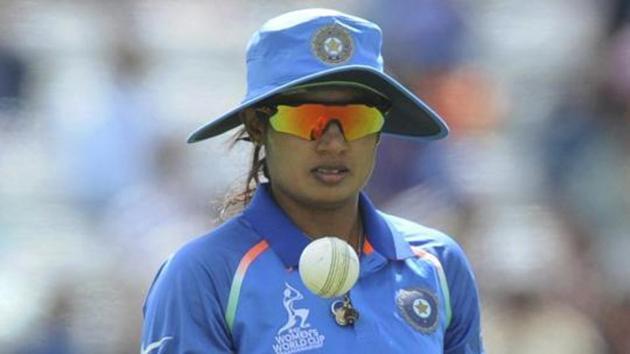 India captain Mithali Raj tosses the ball as she fields during the ICC Women's World Cup 2017 match between India and Pakistan at County Ground in Derby, England, Sunday, July 02, 2017.(AP)