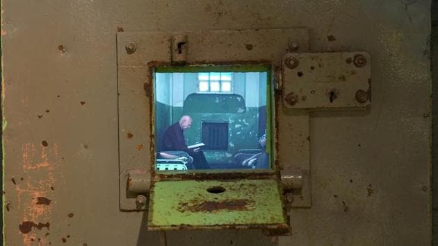 KGB prison doors (with video images) on display at The KGB Spy Museum. While the museum does depict harsh KGB tactics -- for instance through a model of an interrogation chair -- some critics have taken issue with its seemingly light-hearted approach to a deadly legacy. Urbaitis counters that his project is “apolitical” -- and his goal simply to “make this museum the best in the world about KGB technologies.” (Timothy A. Clary / AFP)