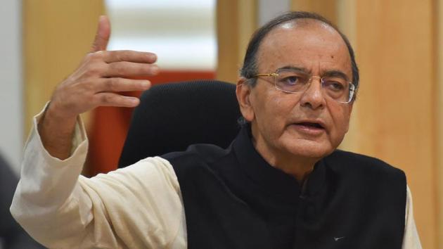 Union minister Arun Jaitley hit out at the opposition Congress over its criticism on the budget and asked it not to shed crocodile tears for farmers.(PTI)