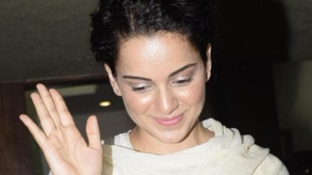 Actor Kangana Ranaut spotted at producer Kamal Jain's office in Juhu.(IANS)