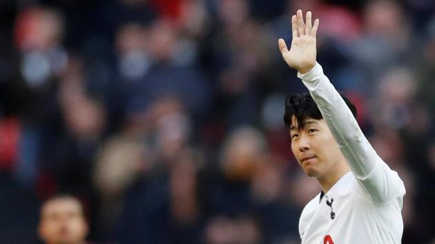 Tottenham's Son Heung-min celebrates after the match. (Action Images via Reuters) Tottenham's Son Heung-min celebrates after the match. (Action Images via Reuters)